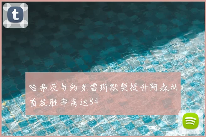 哈弗茨与约克雷斯默契提升阿森纳首发胜率高达84